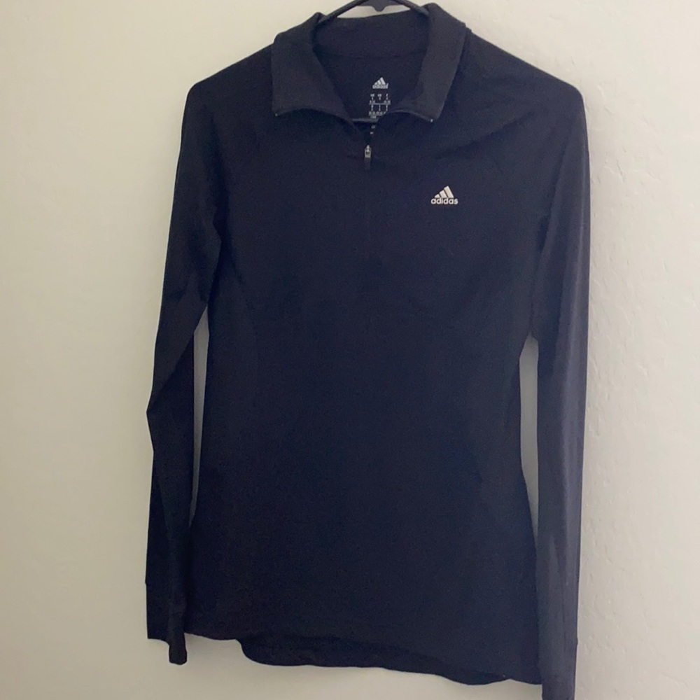 Adidas quarter zip fitted work out shirt